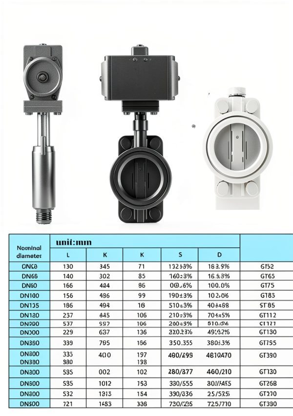iMaykea 1-1/2in DN40 Dual Pneumatic Butterfly Valve EPDM Wafer Blue-1