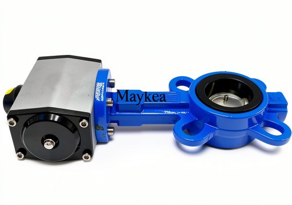 iMaykea 1-1/2in DN40 Dual Pneumatic Butterfly Valve EPDM Wafer Blue-2