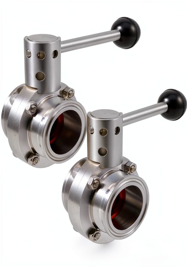 Tri Clamp Sanitary Butterfly Valve 1.5" Tube OD HAKZEON 2 Pack-0