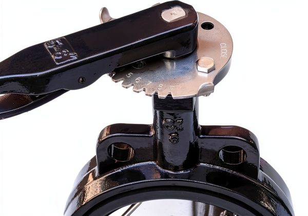 RKLO6 Cast Iron Butterfly Valve by IrrigationKing Lever EPDM Black 6in-2