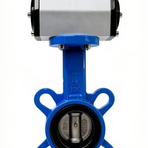 iMaykea 1-1/2in DN40 Dual Pneumatic Butterfly Valve EPDM Wafer Blue-0