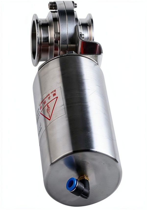 4" Pneumatic Sanitary Butterfly Valve MKFKVVKLJ SS Clamp OD 119mm-1