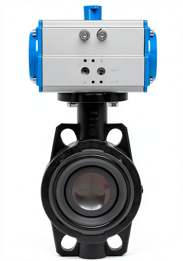 UNOX Butterfly Valve Ø250 Double Acting Pneumatic Wafer U-PVC Water-2