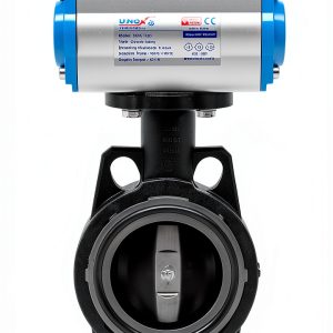 UNOX Butterfly Valve Ø250 Double Acting Pneumatic Wafer U-PVC Water-0